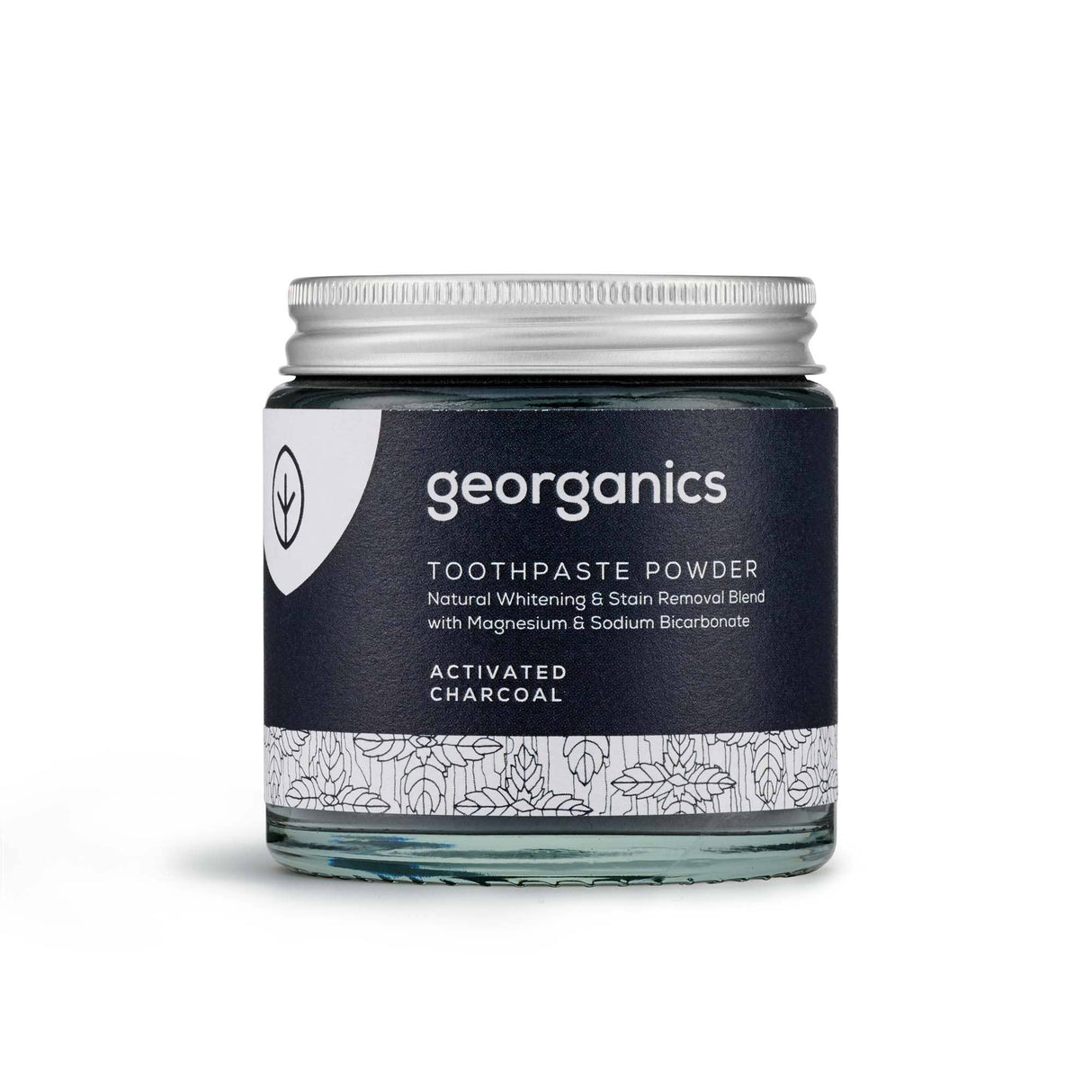 Georganics Natural Organic Toothpaste Powder - Activated Charcoal, eco friendly packaging jar