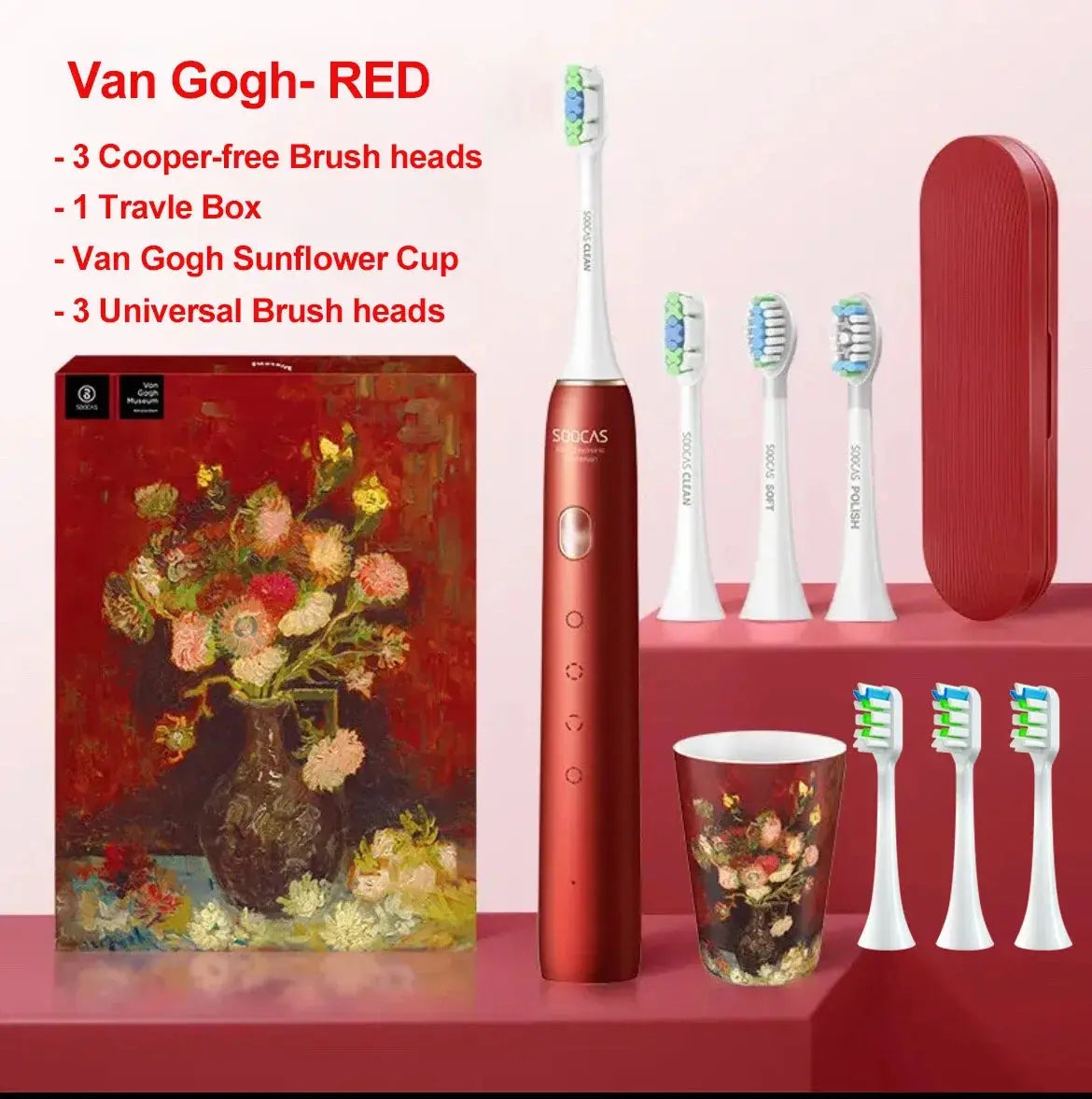 SOOCAS X3U Electric Toothbrush Van Gogh Package with cup