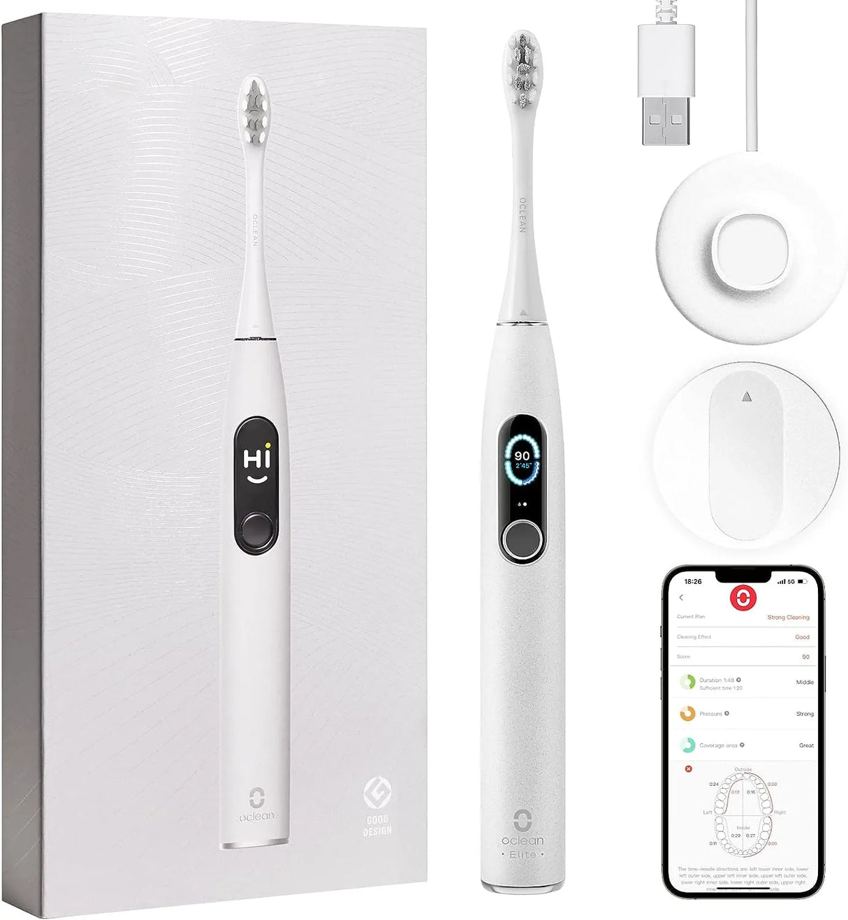 Oclean X Pro Elite Electric Toothbrush White Package