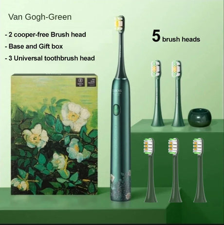 SOOCAS X3U Electric Toothbrush Van Gogh Green Gift Box with 5 Brush Heads