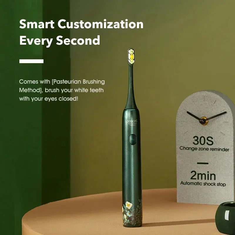 SOOCAS X3U Electric Toothbrush Van Gogh Green Timer