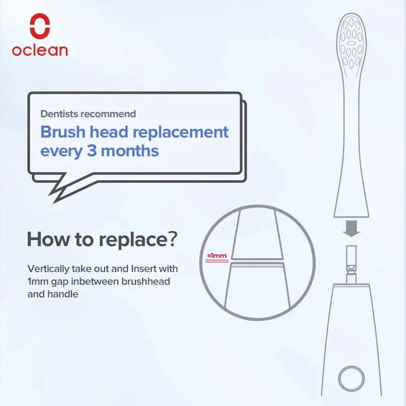 Original Oclean Replacement Spare Electric Toothbrush Brush Heads Oclean