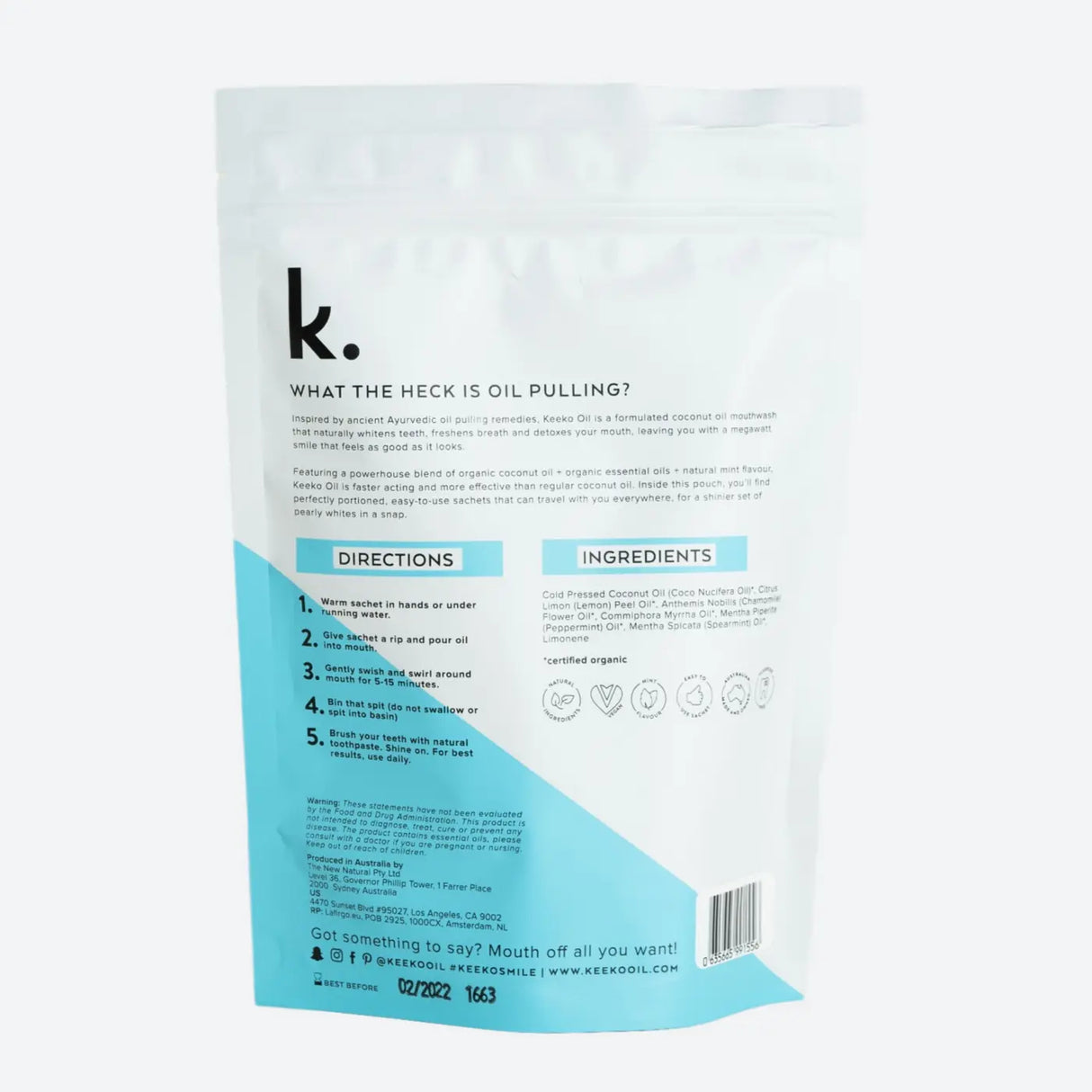 Keeko Morning Mint Oil Pulling Sachets Keeko Australia
