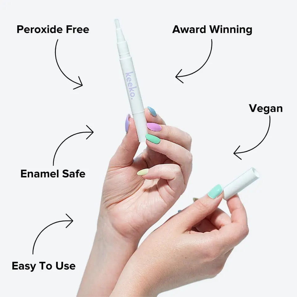 graphic of Keeko Botanical Whitening Pen showing its features