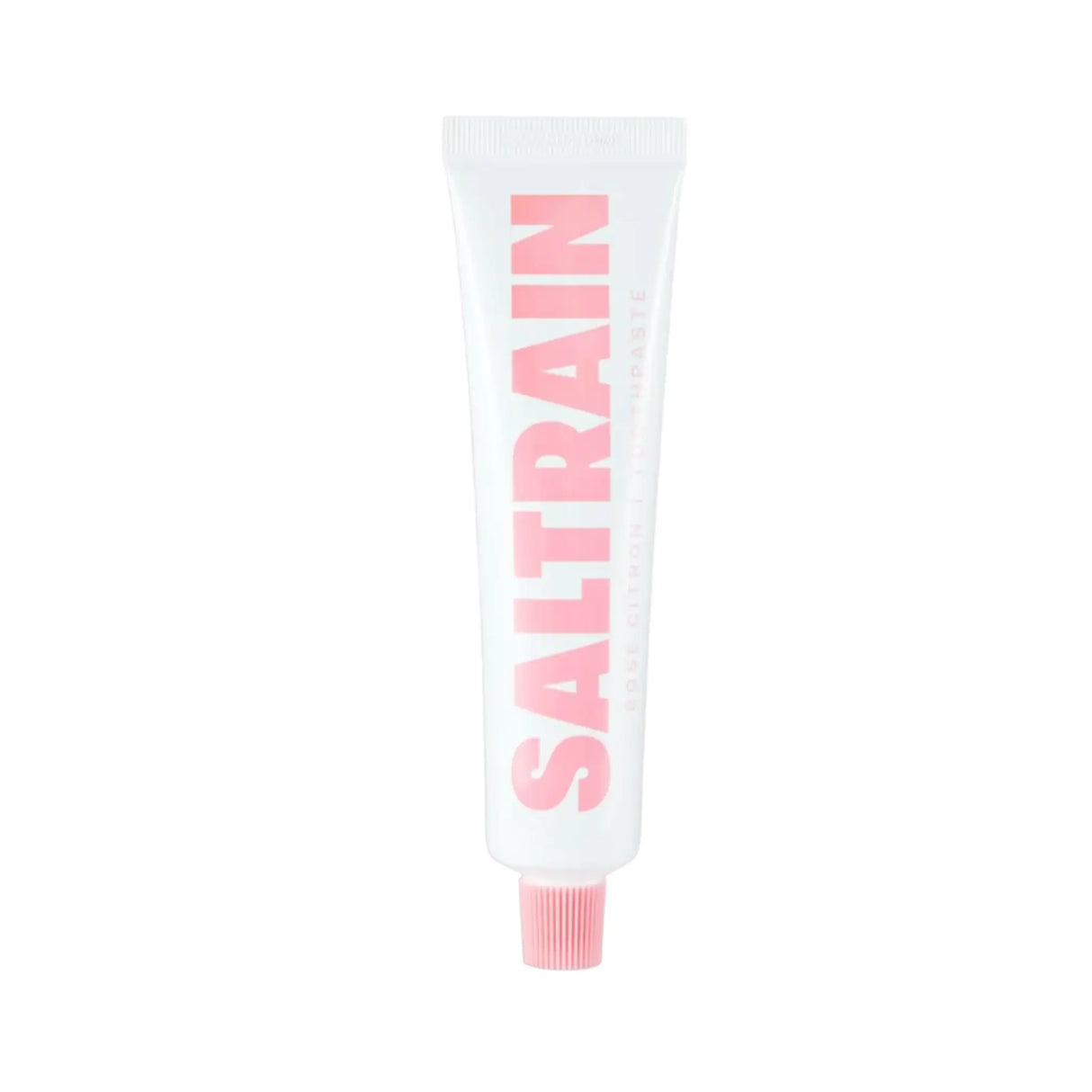 Saltrain Rose Citron toothpaste on a white background