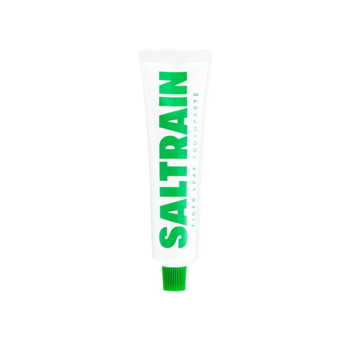 Saltrain tiger leaf toothpaste on a white background