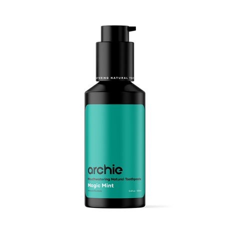 Archie Natural Toothpaste with Fluoride - Magic Mint, pump bottle