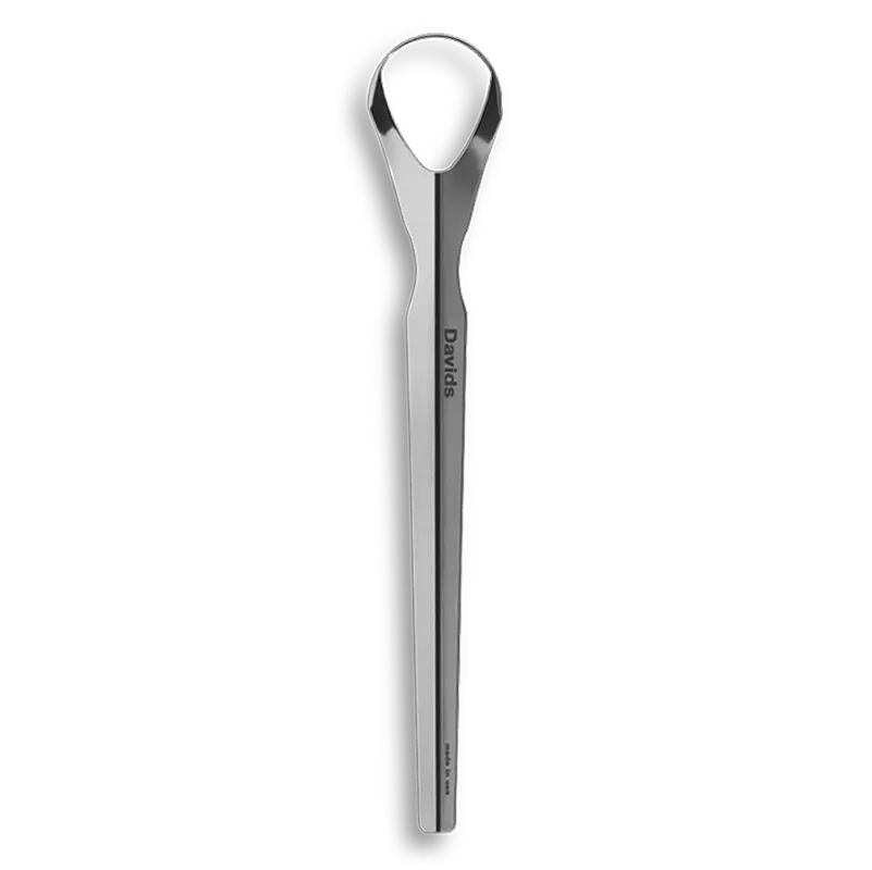 Davids professional tongue scraper against a white background