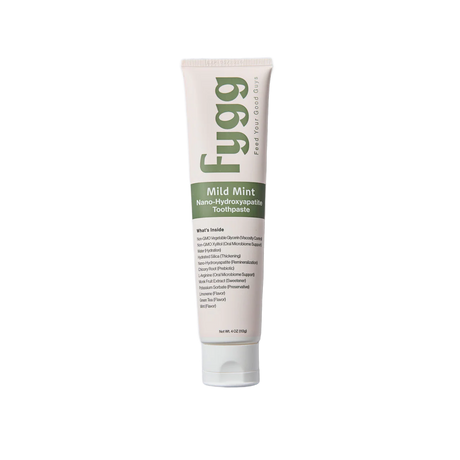 Fygo Mild Mint toothpaste tube on a white background