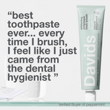 Davids Premium Peppermint Toothpaste – Natural Whitening & Antiplaque 149g