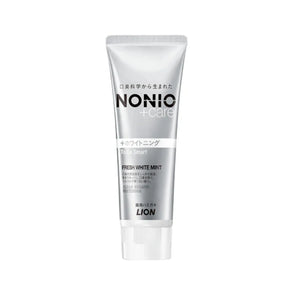 Tube of NONIO care toothpaste on a white background