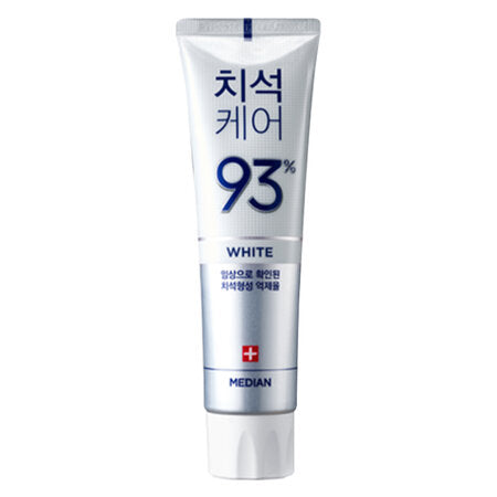 Tube of median toothpaste against a white background